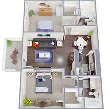 2 Bed, 1 Bath 1725 floor plan